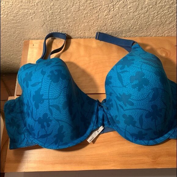 Maidenform  Blue Floral Pattern Underwire 40DD bra - Picture 1 of 8